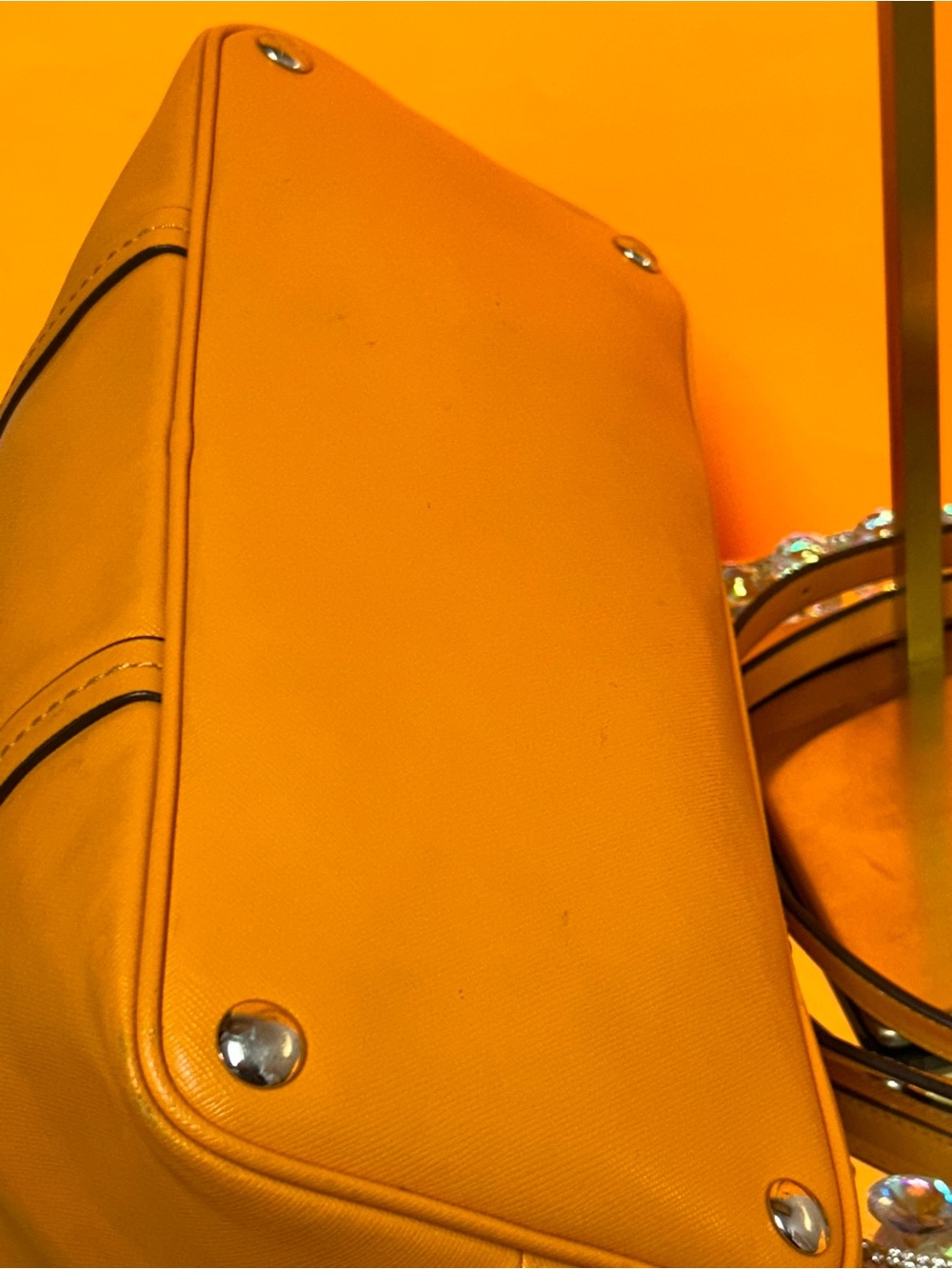 Coach Orange Leather Dome Satchel Approx. 10 x 9 x 4 - Picture 12 of 17